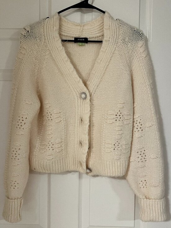 SEMIR Sweaters - SEMIR Women Thick Knitted Sweater Cardigan, White, Size S